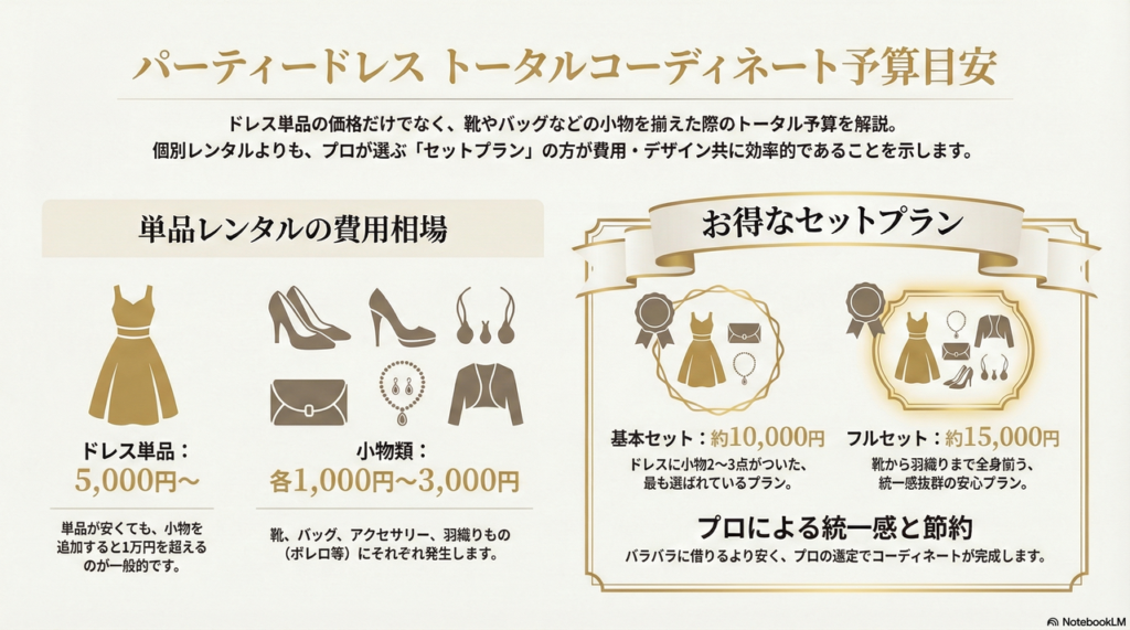 靴・バッグ・羽織りもセットで！トータルコーディネートの予算目安と相場