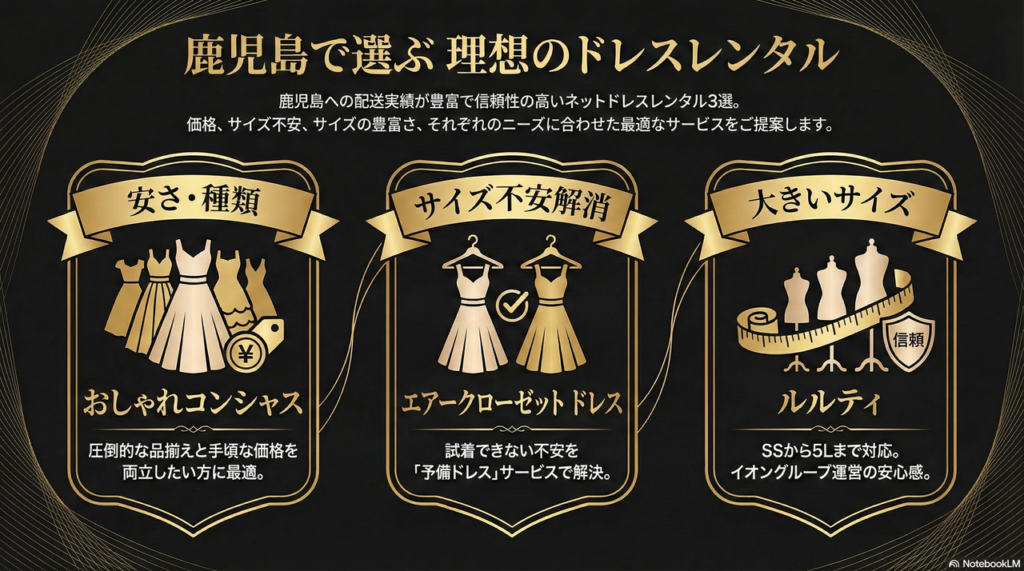 鹿児島県民に人気のネットドレスレンタルサービス3選