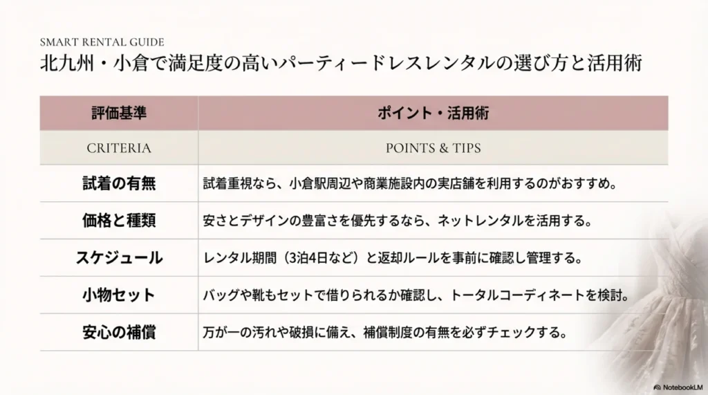 北九州・小倉で満足度の高いパーティードレスレンタル