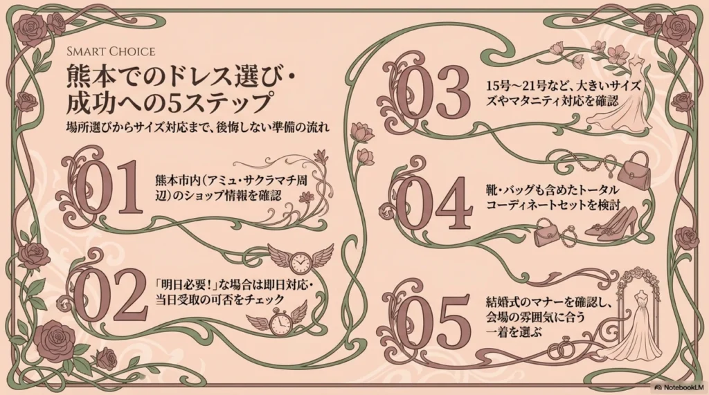 熊本で悩みに合わせたパーティードレスレンタル選びのコツ：大きいサイズや即日対応まで