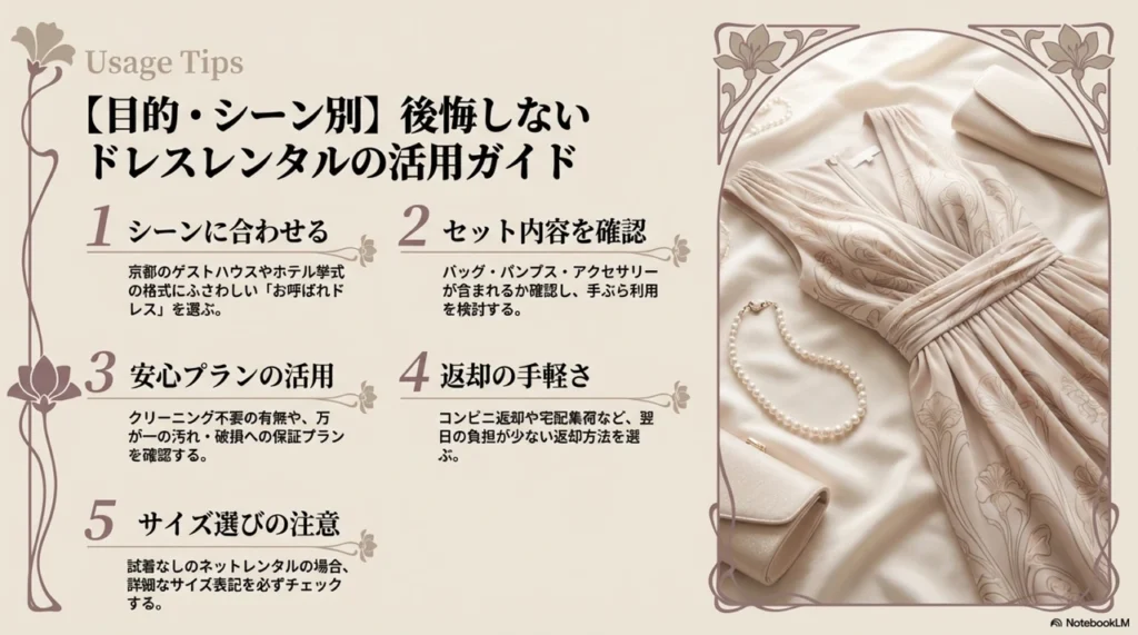 京都で後悔しにくいパーティードレスレンタルの活用ガイド