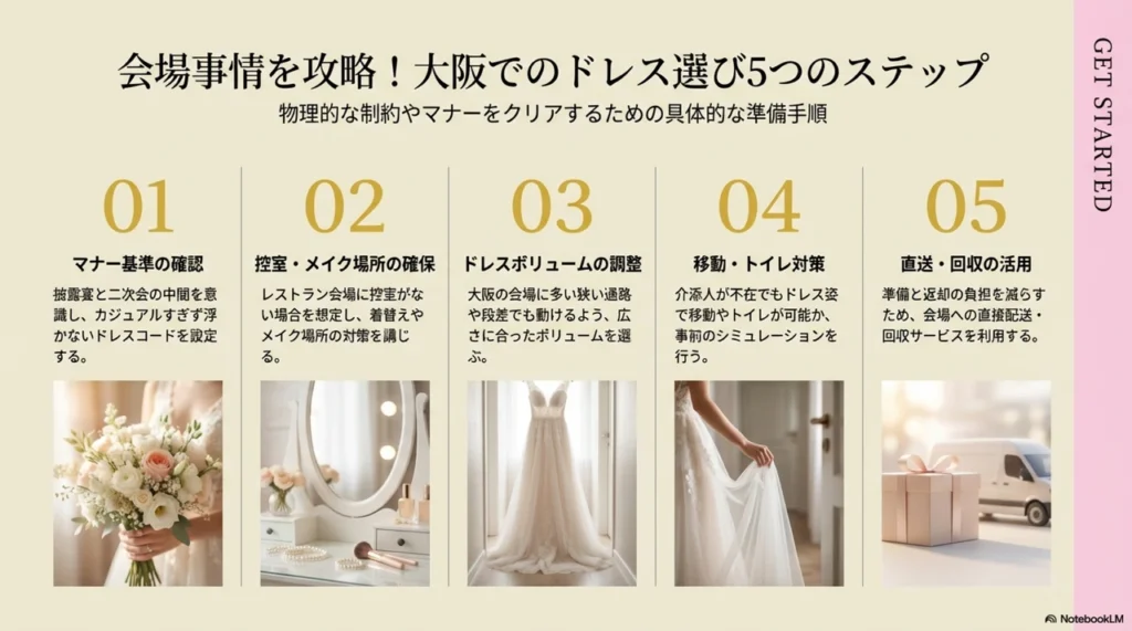 満足度の高い1.5次会ドレスの選び方と大阪の会場事情に合わせたレンタル活用術