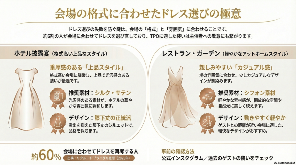 ホテル婚からレストランウェディングまで会場の雰囲気に合わせたブランド選び