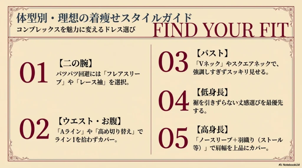 【体型別】Lサイズのパーティードレスレンタルで理想の着痩せを叶える方法