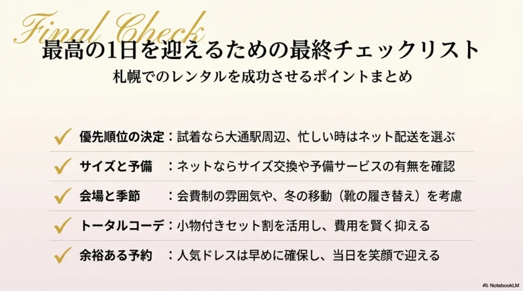 札幌で最適なパーティードレスをレンタルして特別な日を彩ろう