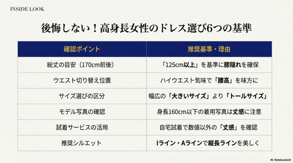 後悔しにくい！高身長な女性がパーティードレスレンタルで確認したい重要ポイント