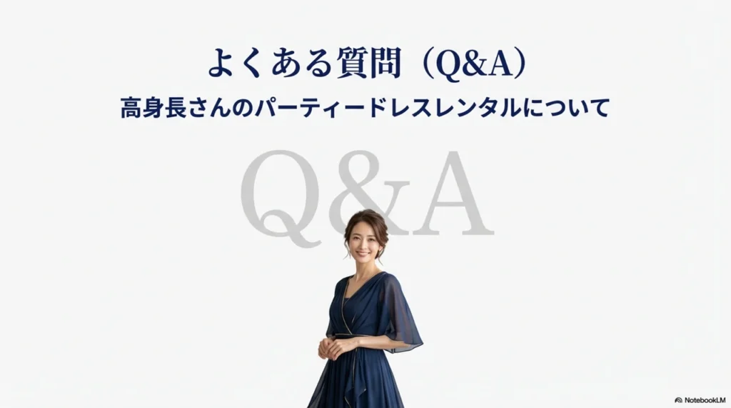 高身長さんのパーティードレスレンタルでよくある質問(Q&A)