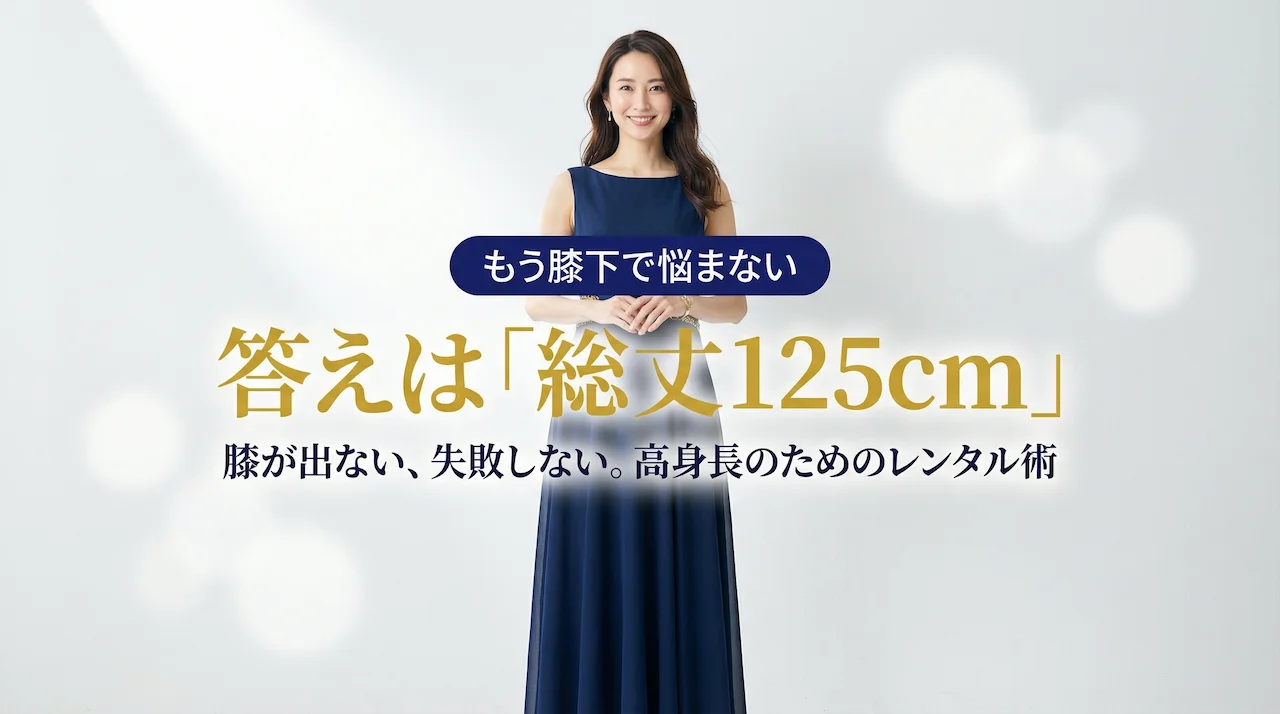 失敗しない高身長パーティードレスのレンタル術！膝が隠れる総丈125cm基準