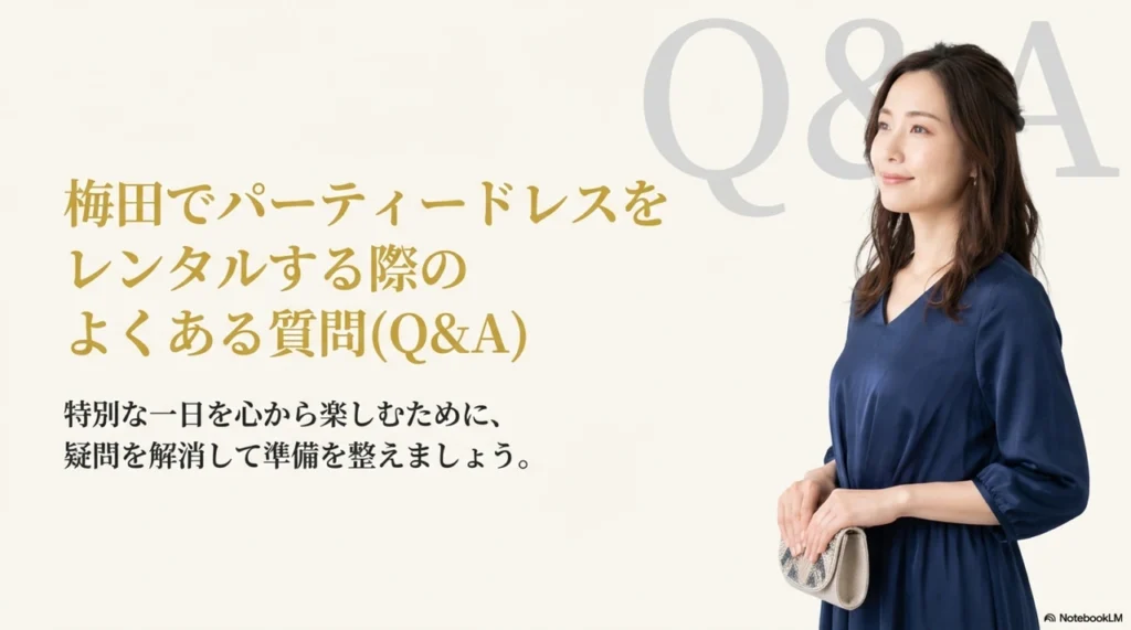 梅田でパーティードレスをレンタルする際のよくある質問(Q&A)