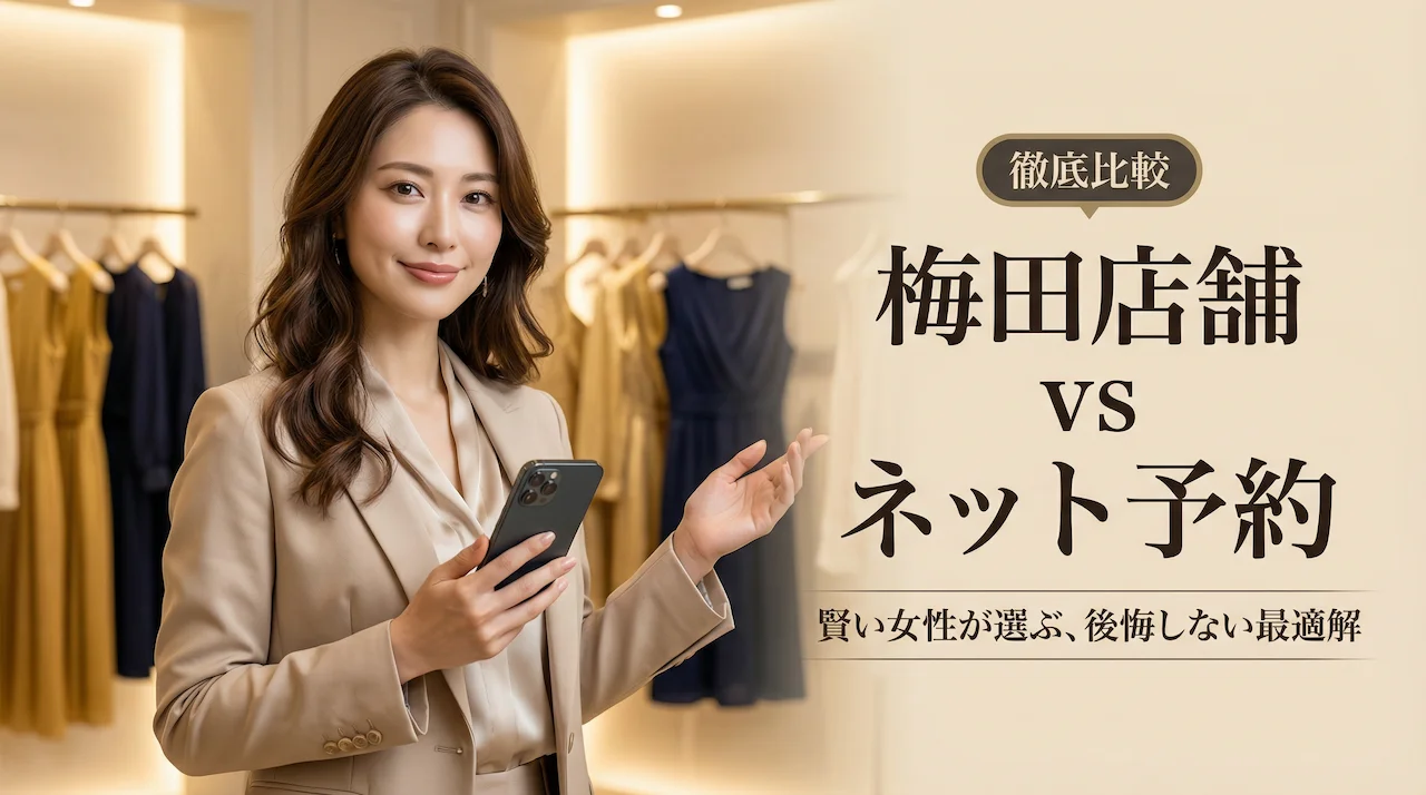 梅田でパーティードレスをレンタル。 迷わない！店舗とネット予約の最適解