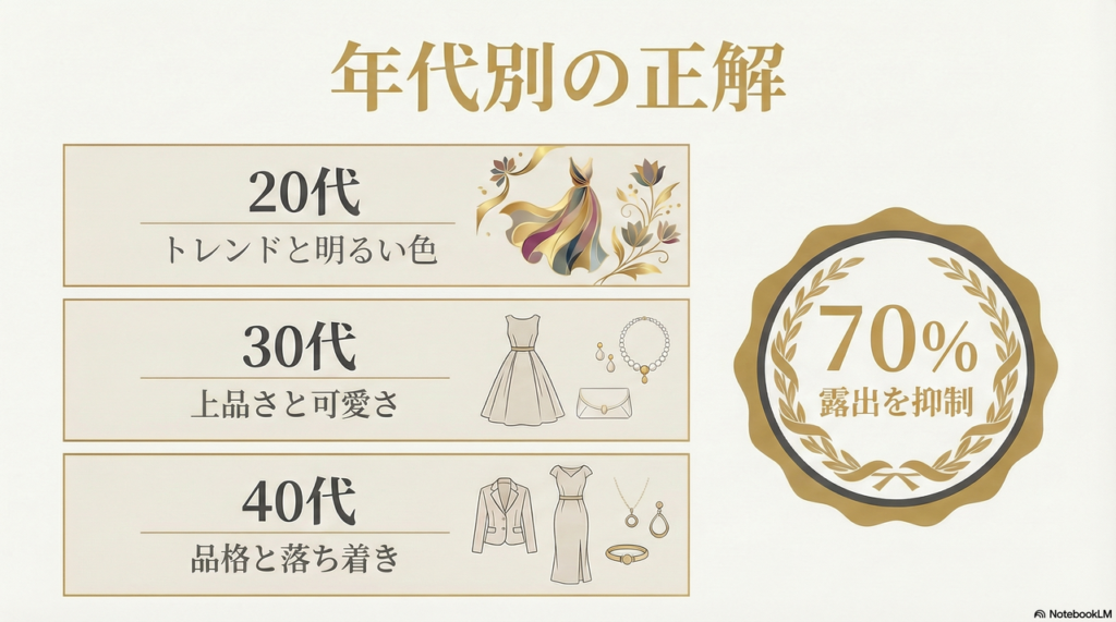 【年代別】20代・30代・40代にふさわしい上品さと華やかさのバランス