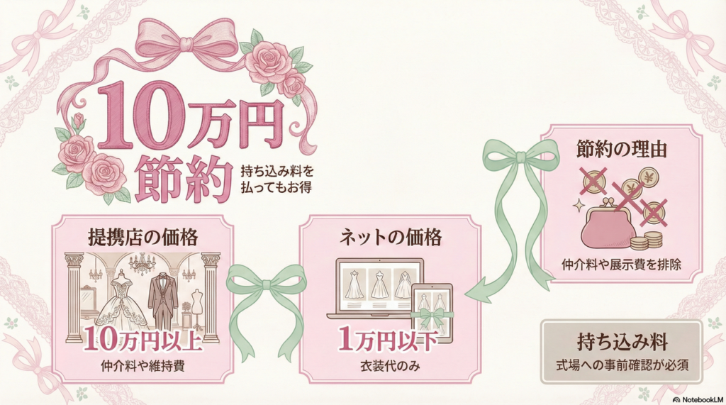 式場の提携店と比較！持ち込み料を払ってもネットの方が安い理由